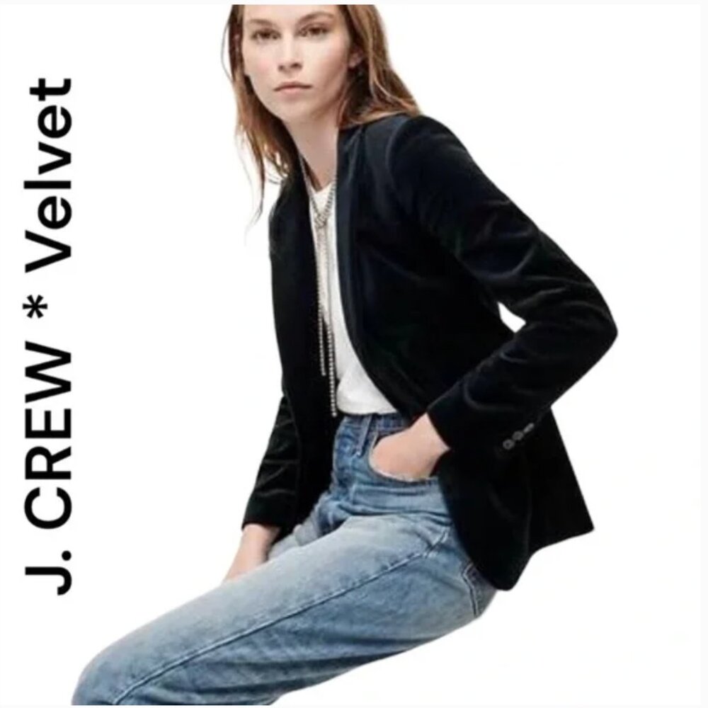 J.Crew Black Velvet Blazer Size 4